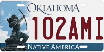 OK license plate 102AMI