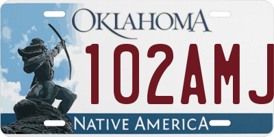 OK license plate 102AMJ