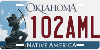 OK license plate 102AML