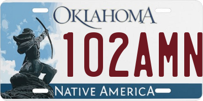 OK license plate 102AMN
