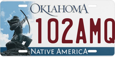 OK license plate 102AMQ