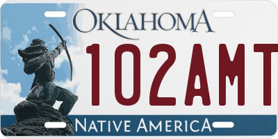 OK license plate 102AMT