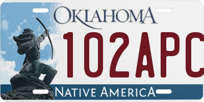 OK license plate 102APC