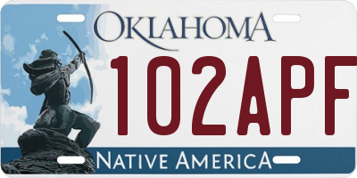 OK license plate 102APF