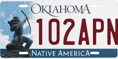 OK license plate 102APN