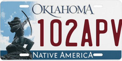 OK license plate 102APV