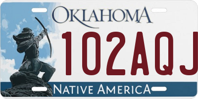 OK license plate 102AQJ