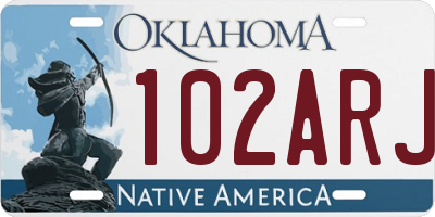 OK license plate 102ARJ