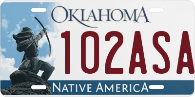 OK license plate 102ASA