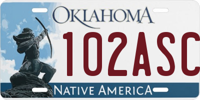 OK license plate 102ASC