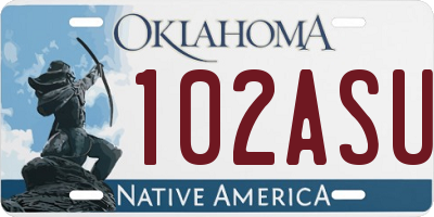 OK license plate 102ASU