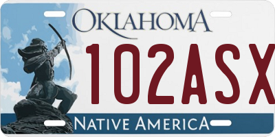 OK license plate 102ASX