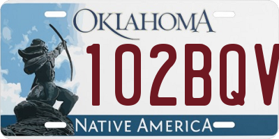 OK license plate 102BQV