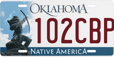 OK license plate 102CBP