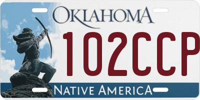 OK license plate 102CCP