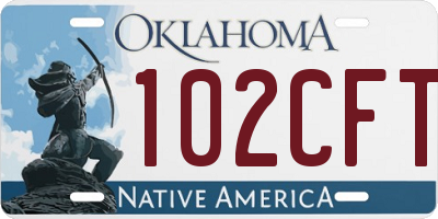 OK license plate 102CFT