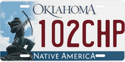 OK license plate 102CHP