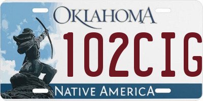 OK license plate 102CIG