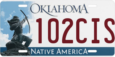 OK license plate 102CIS