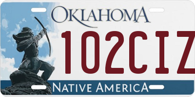 OK license plate 102CIZ