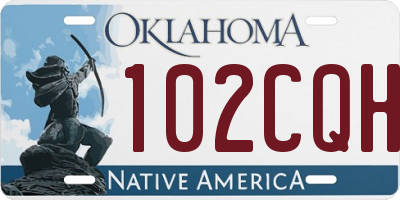 OK license plate 102CQH