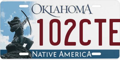 OK license plate 102CTE