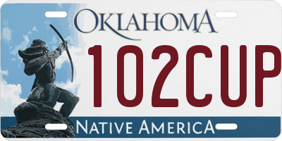 OK license plate 102CUP