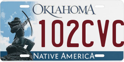 OK license plate 102CVC