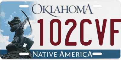 OK license plate 102CVF