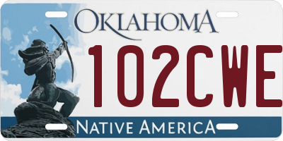 OK license plate 102CWE