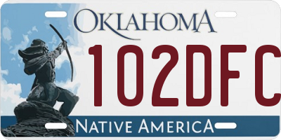 OK license plate 102DFC