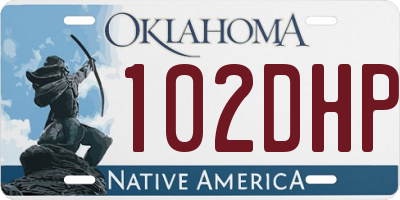 OK license plate 102DHP