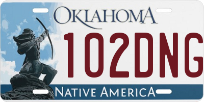 OK license plate 102DNG