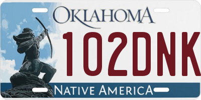 OK license plate 102DNK