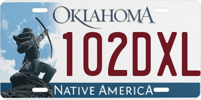 OK license plate 102DXL