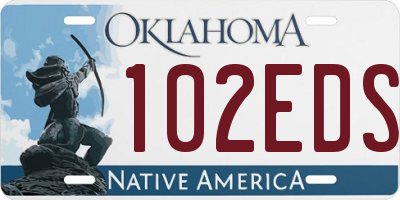 OK license plate 102EDS