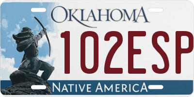 OK license plate 102ESP