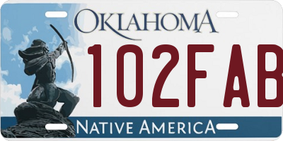 OK license plate 102FAB