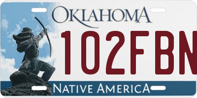 OK license plate 102FBN