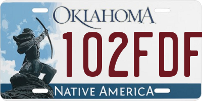 OK license plate 102FDF