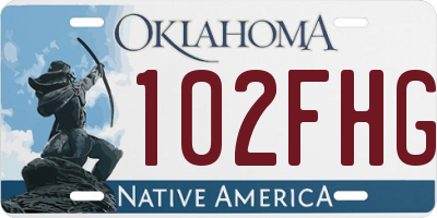 OK license plate 102FHG