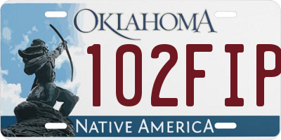 OK license plate 102FIP