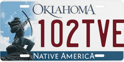 OK license plate 102TVE