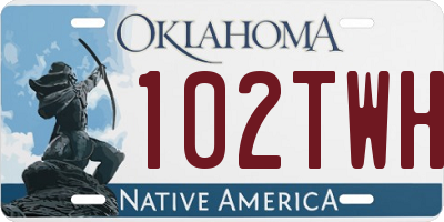 OK license plate 102TWH