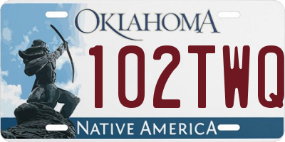 OK license plate 102TWQ