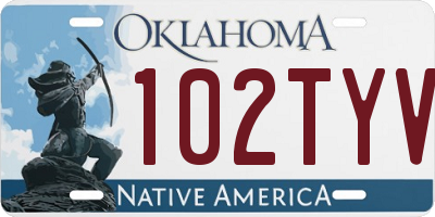 OK license plate 102TYV
