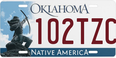 OK license plate 102TZC
