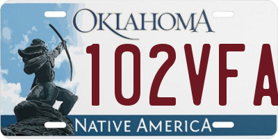 OK license plate 102VFA