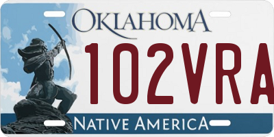 OK license plate 102VRA
