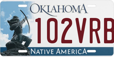 OK license plate 102VRB